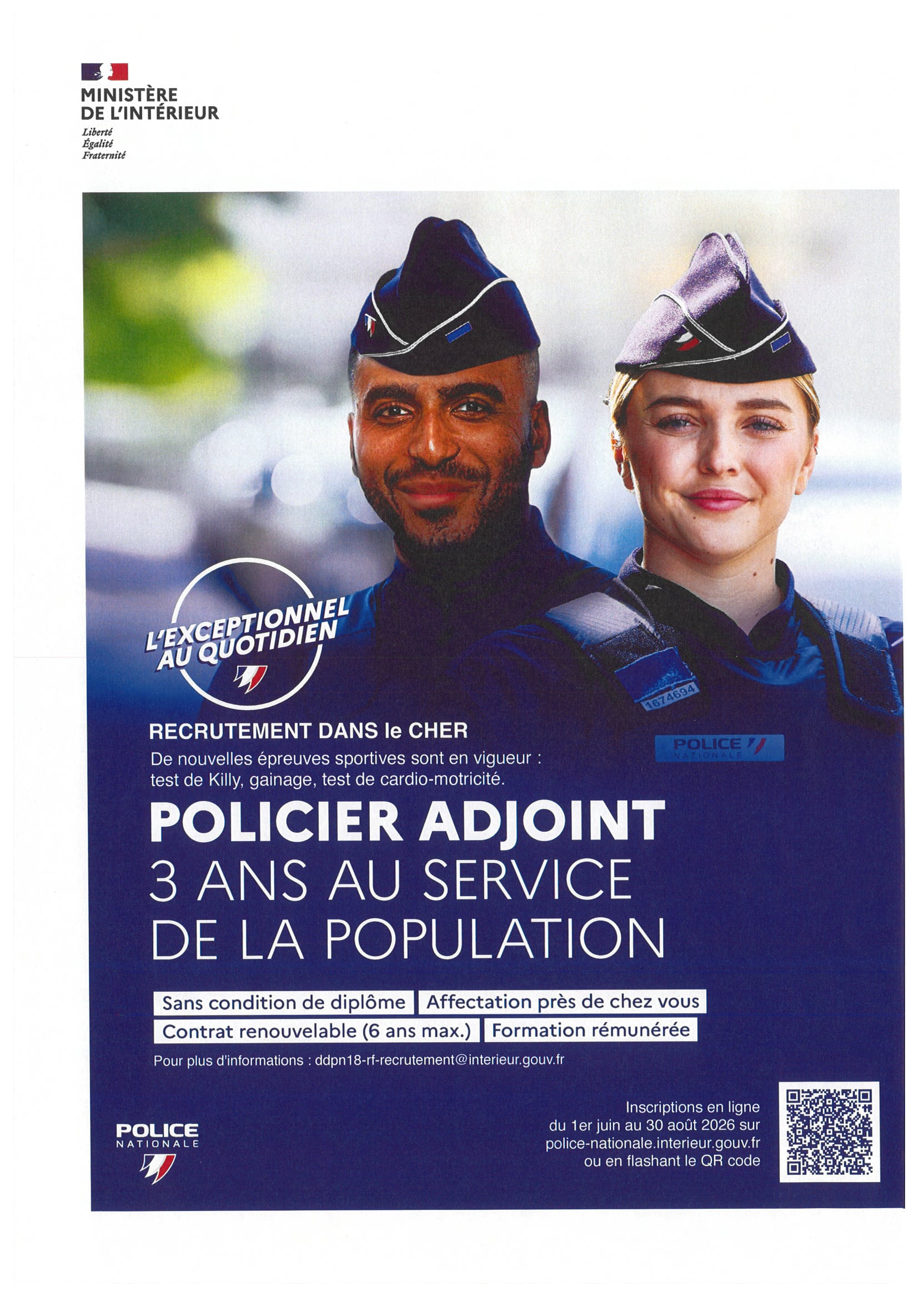recrutement policiers adjoints