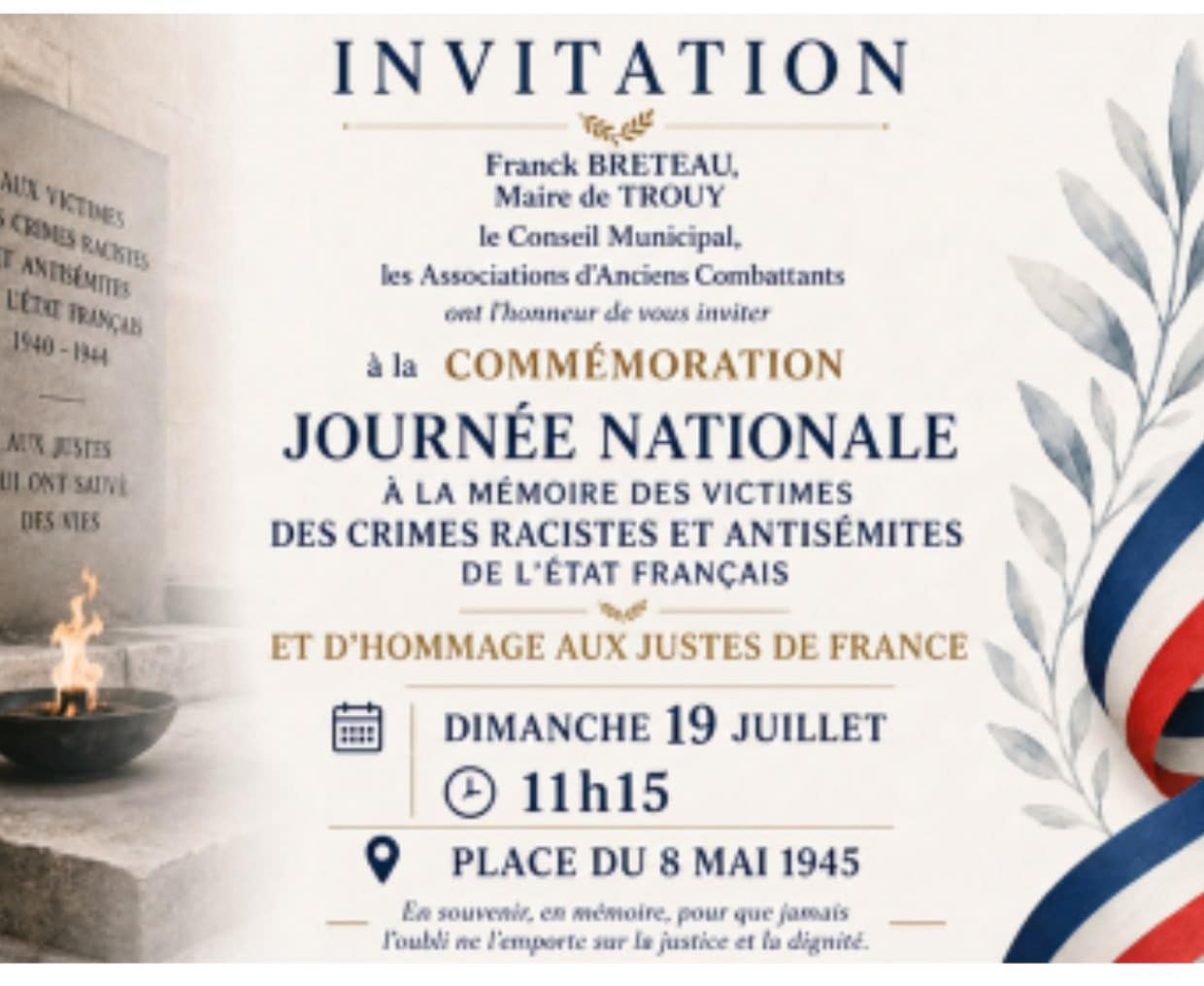 Disposition de texte : Hommage - 1